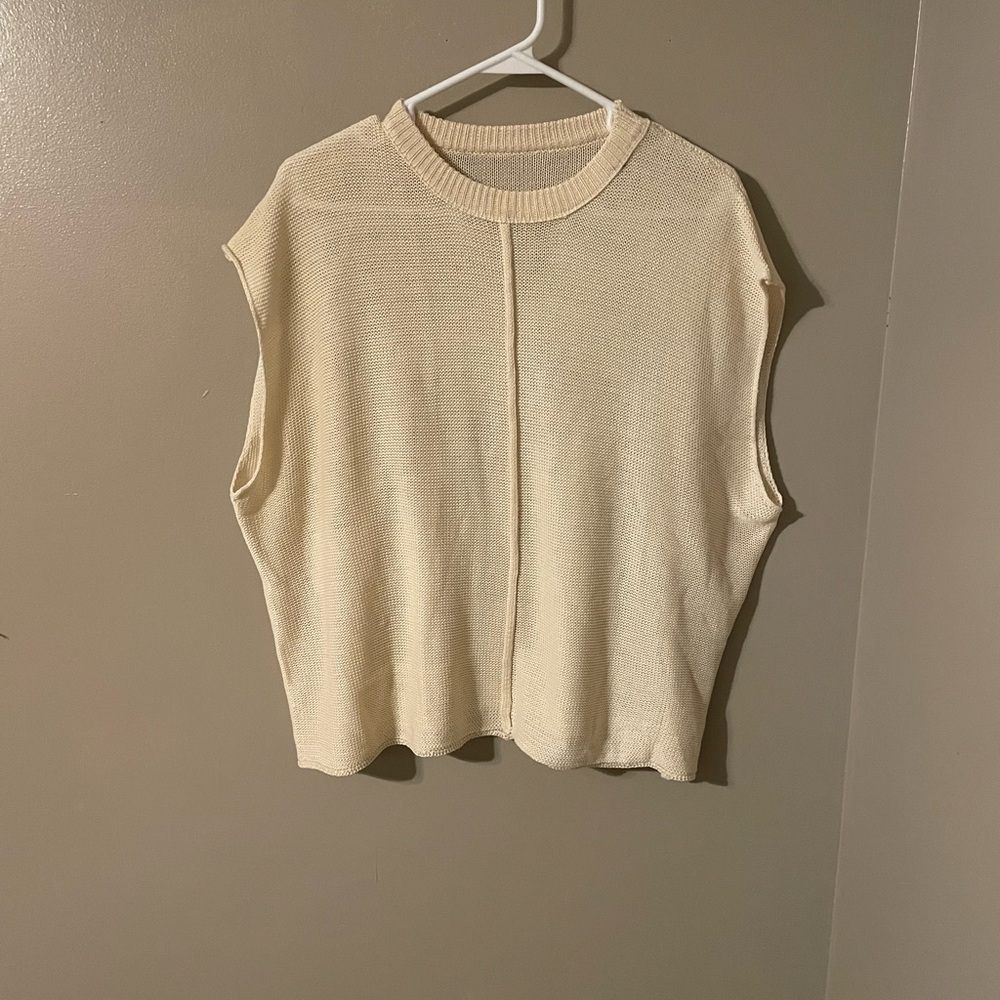 SHEIN Beige Sleeveless Knit Top
